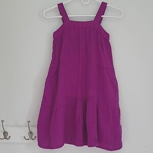 Crinkle cotton dress tiered tank dress